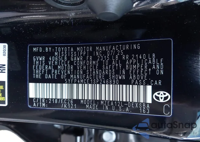 5YFP4MCE1SP246890: 43681765