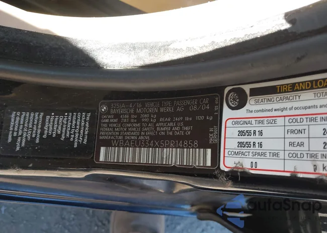 WBAEU334X5PR14858: 43681921