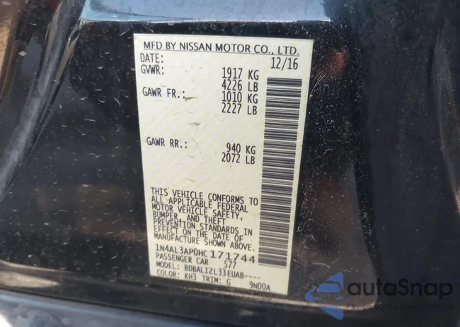 1N4AL3AP0HC171744: 43681966