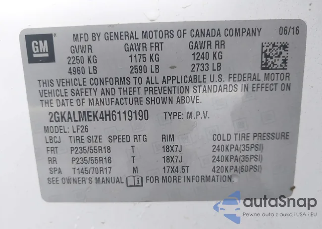 2GKALMEK4H6119190: 43681995