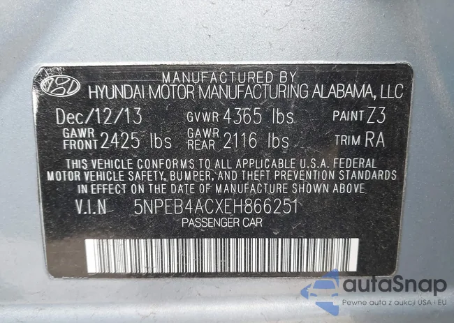 5NPEB4ACXEH866251: 43682106