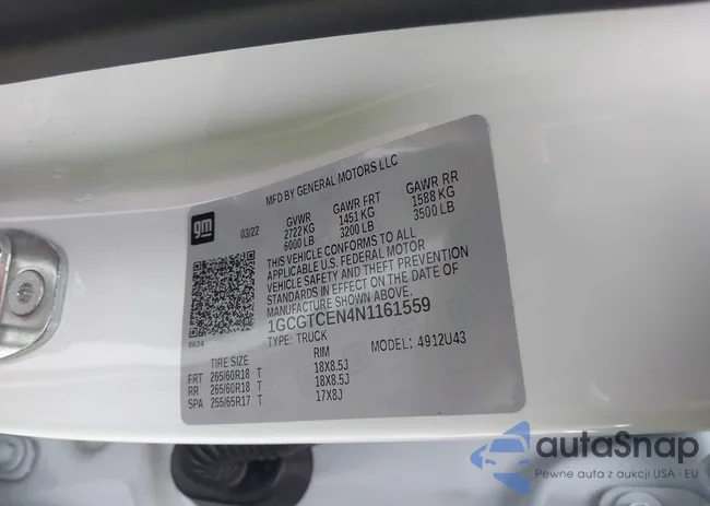 1GCGTCEN4N1161559: 43683348