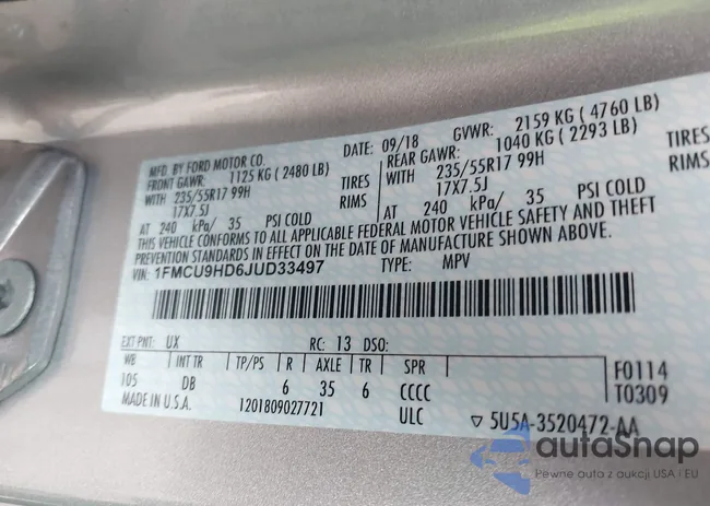 1FMCU9HD6JUD33497: 43683396