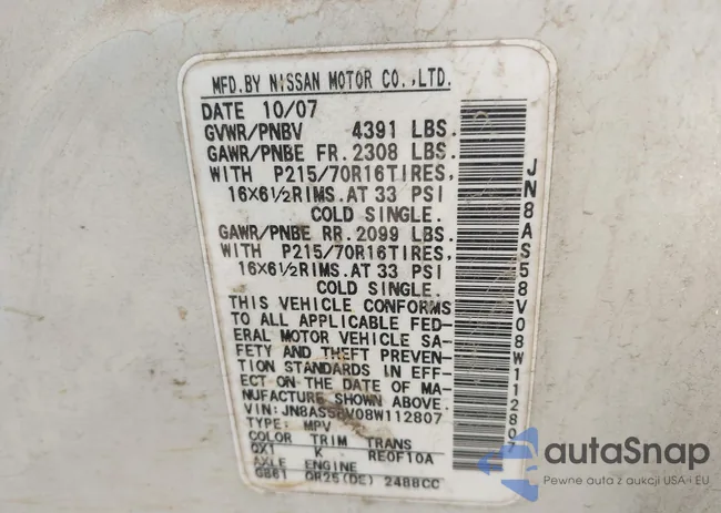 JN8AS58V08W112807: 43683667