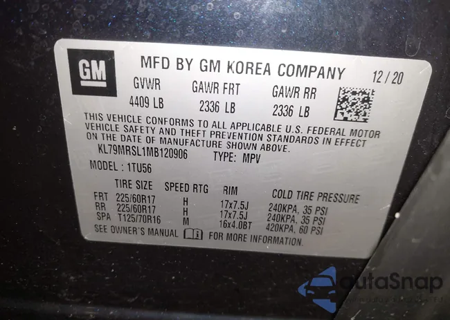 KL79MRSL1MB120906: 43683705