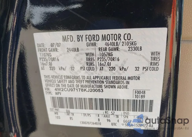 4M2CU97178KJ20053: 43682747