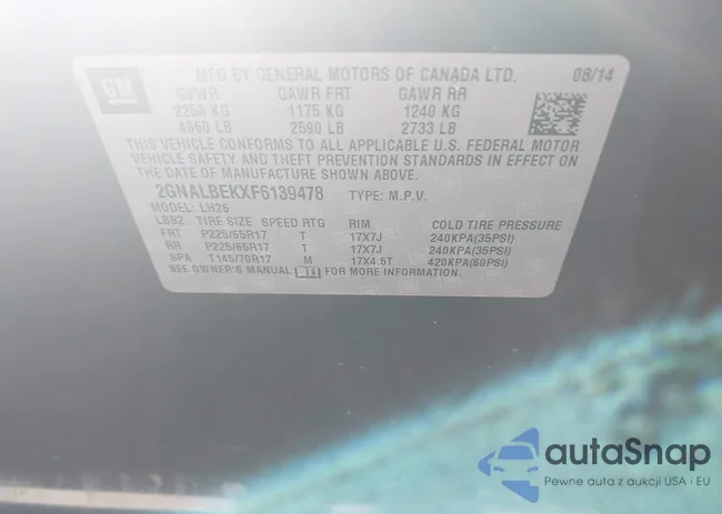 2GNALBEKXF6139478: 43682823