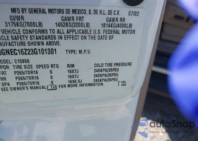 3GNEC16Z23G101301: 43682853