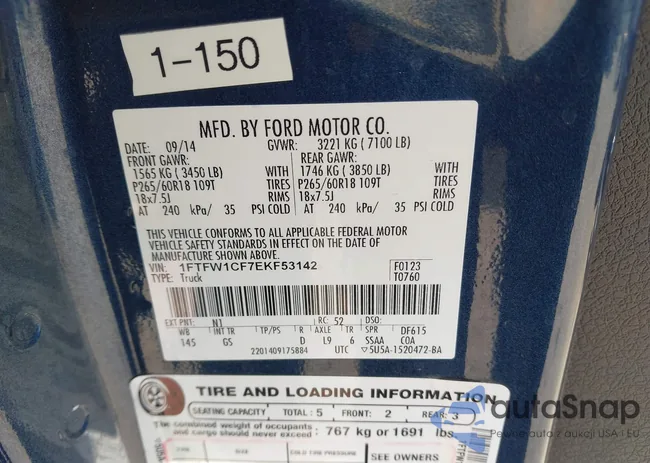 1FTFW1CF7EKF53142: 43682898