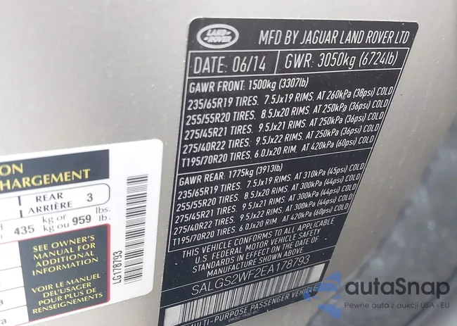 SALGS2WF2EA178793: 43682952