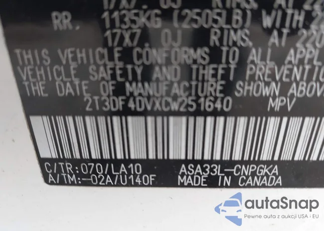 2T3DF4DVXCW251640: 43683039