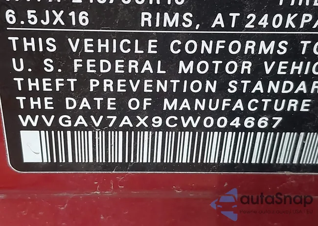 WVGAV7AX9CW004667: 43684166