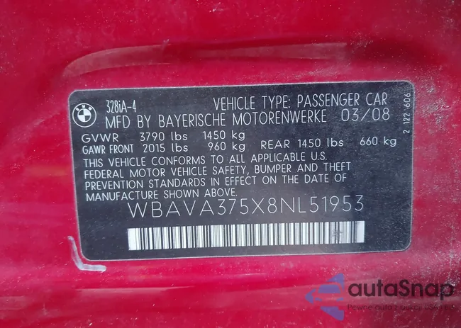 WBAVA375X8NL51953: 43684215