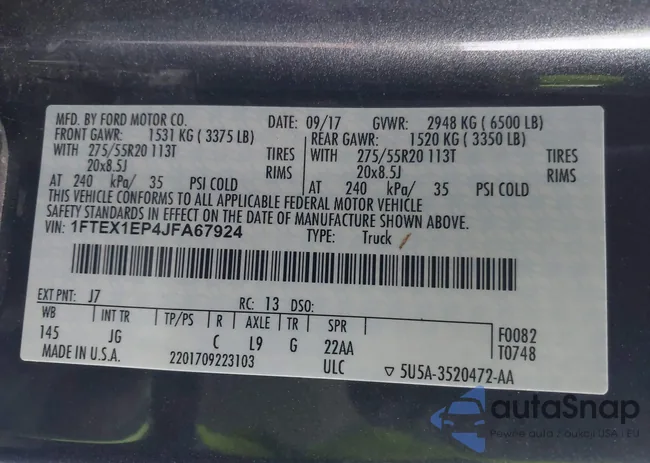 1FTEX1EP4JFA67924: 43684232