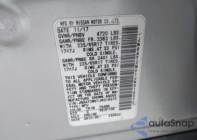 JN8AT2MV1JW314370: 43684350