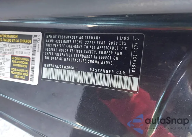 WVWED7AJ2AW204811: 43684597