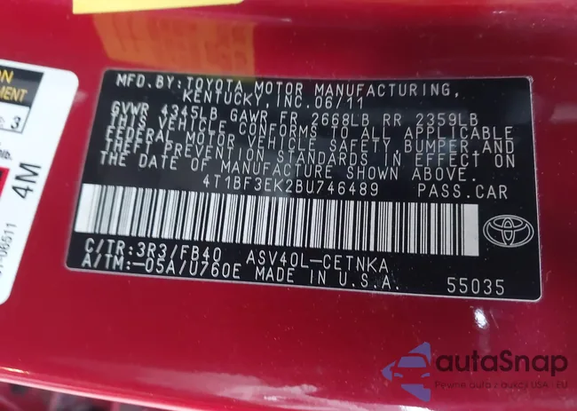 4T1BF3EK2BU746489: 43683741