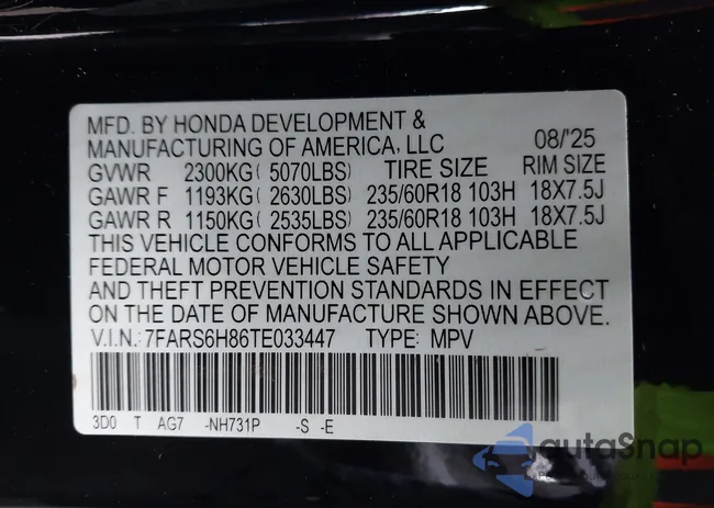 7FARS6H86TE033447: 43683861