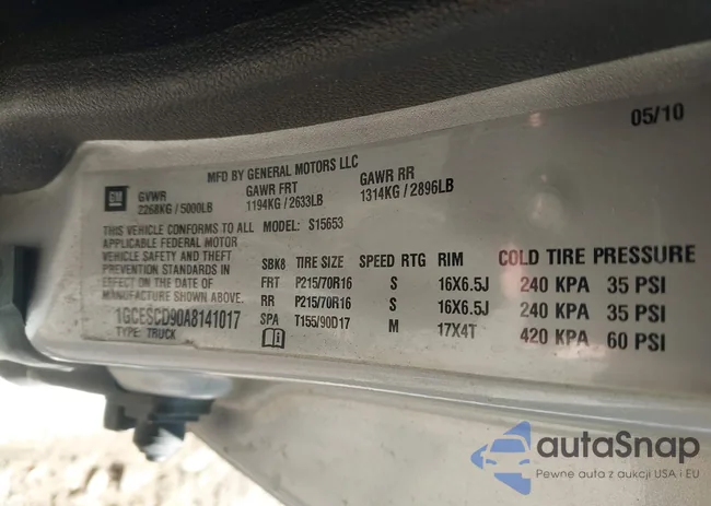 1GCESCD90A8141017: 43684058