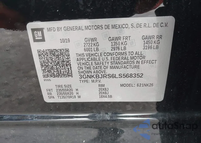 3GNKBJRS6LS568352: 43684070