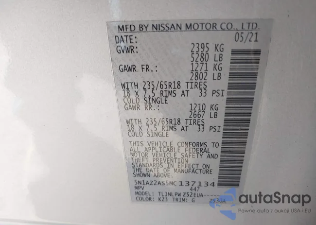 5N1AZ2AS5MC137134: 43685134