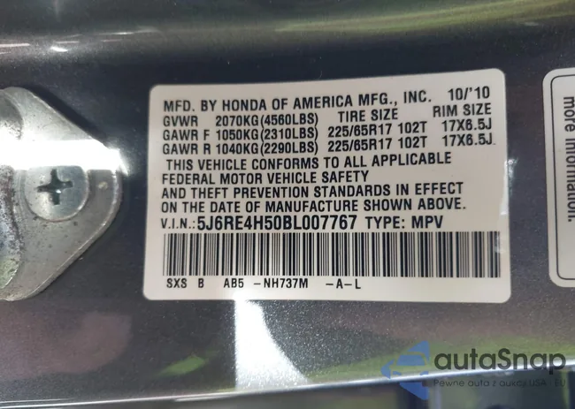 5J6RE4H50BL007767: 43685222