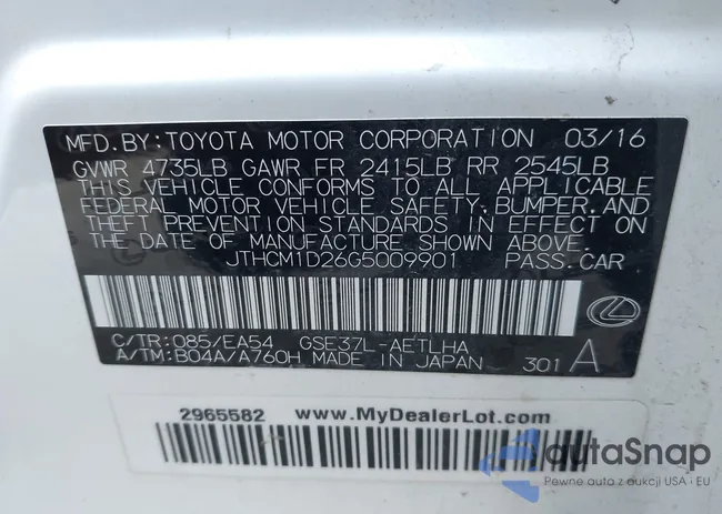 JTHCM1D26G5009901: 43685344