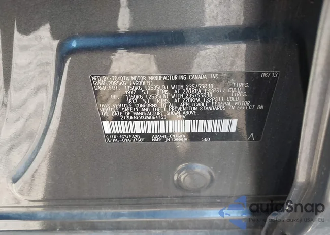 2T3DFREVXDW064153: 43685426