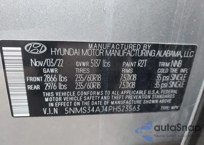 5NMS34AJ4PH523563: 43685511