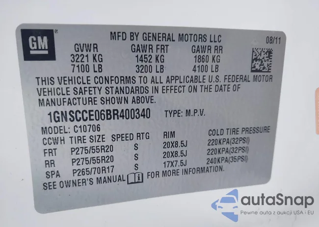 1GNSCCE06BR400340: 43685517