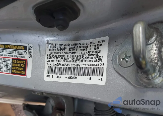 1HGFA16838L025089: 43685524