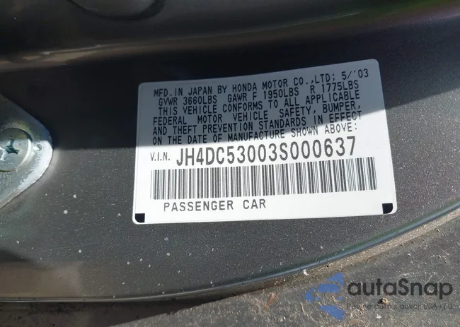 JH4DC53003S000637: 43685542