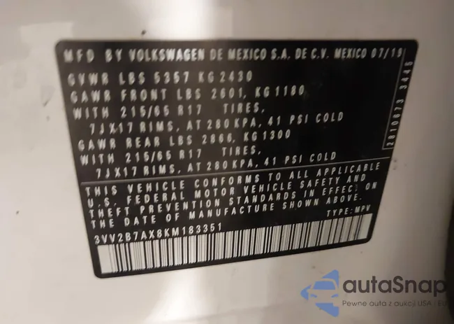 3VV2B7AX8KM183351: 43685594