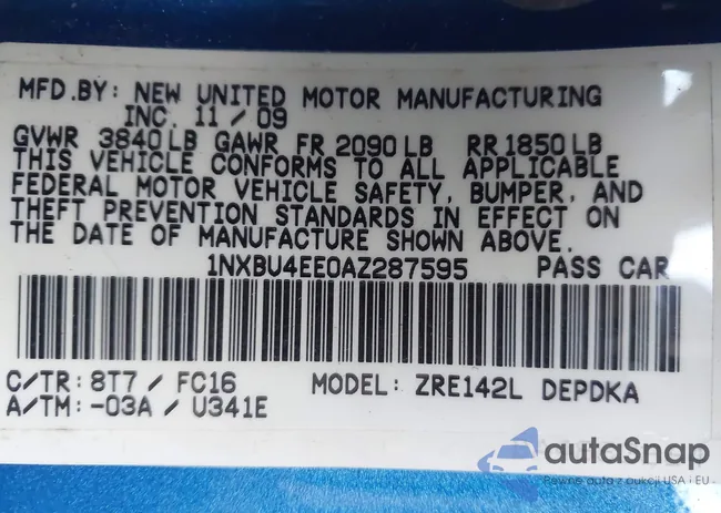 1NXBU4EE0AZ287595: 43685613