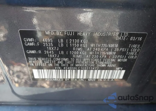 4S4BSALC1G3311472: 43685679