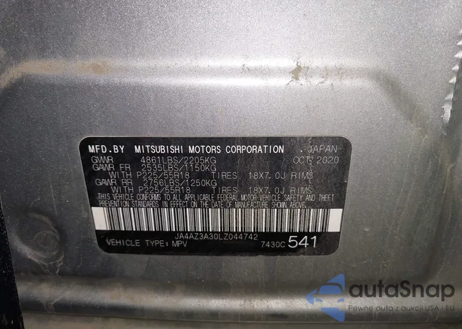 JA4AZ3A30LZ044742: 43684796