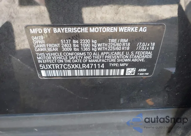 5UXTR7C5XKLR47114: 43684807