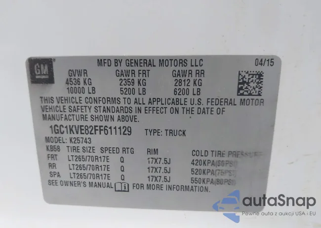 1GC1KVE82FF611129: 43684948