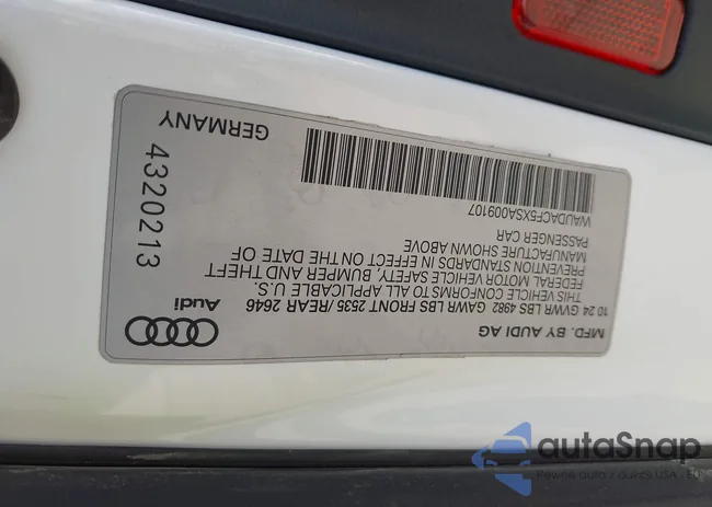 WAUDACF5XSA009107: 43684965