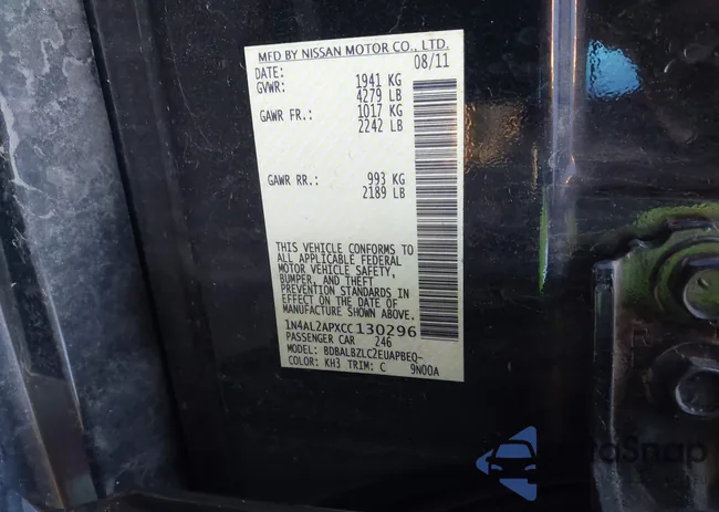 1N4AL2APXCC130296: 43685053