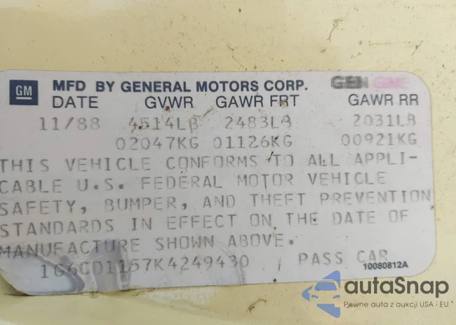 1G6CD1157K4249430: 43685064