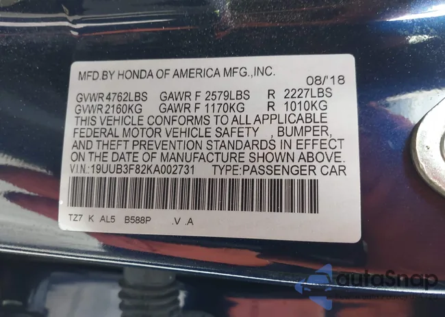 19UUB3F82KA002731: 43685066