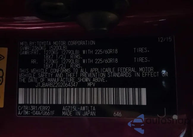 JTJBARBZ2G2064347: 43686156