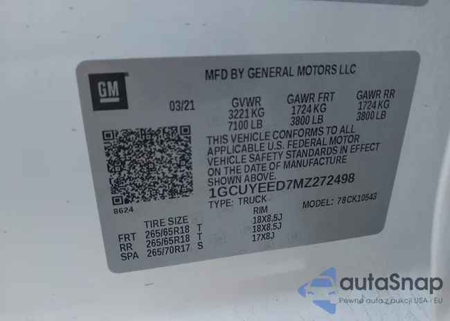 1GCUYEED7MZ272498: 43686304