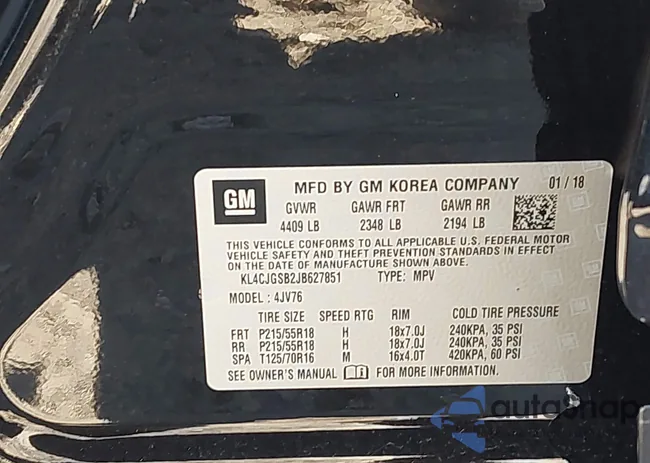 KL4CJGSB2JB627851: 43686345