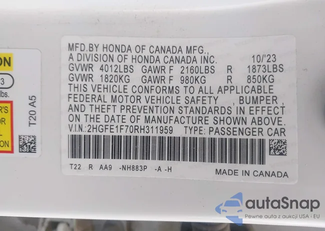 2HGFE1F70RH311959: 43686358