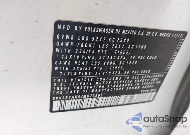 3VV3B7AX4JM073965: 43686411