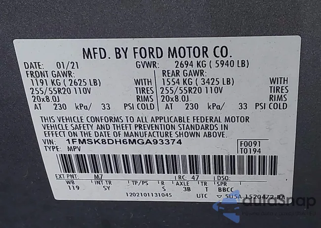 1FMSK8DH6MGA93374: 43686416