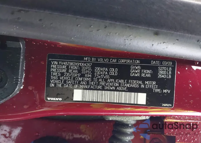 YV4BZ982X91064267: 43686443