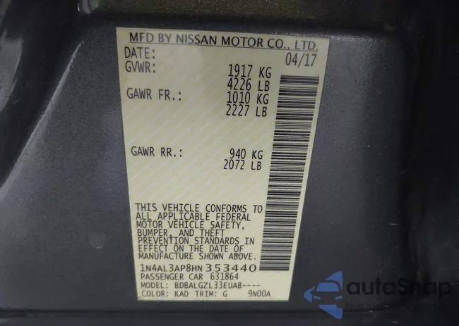 1N4AL3AP8HN353440: 43686474